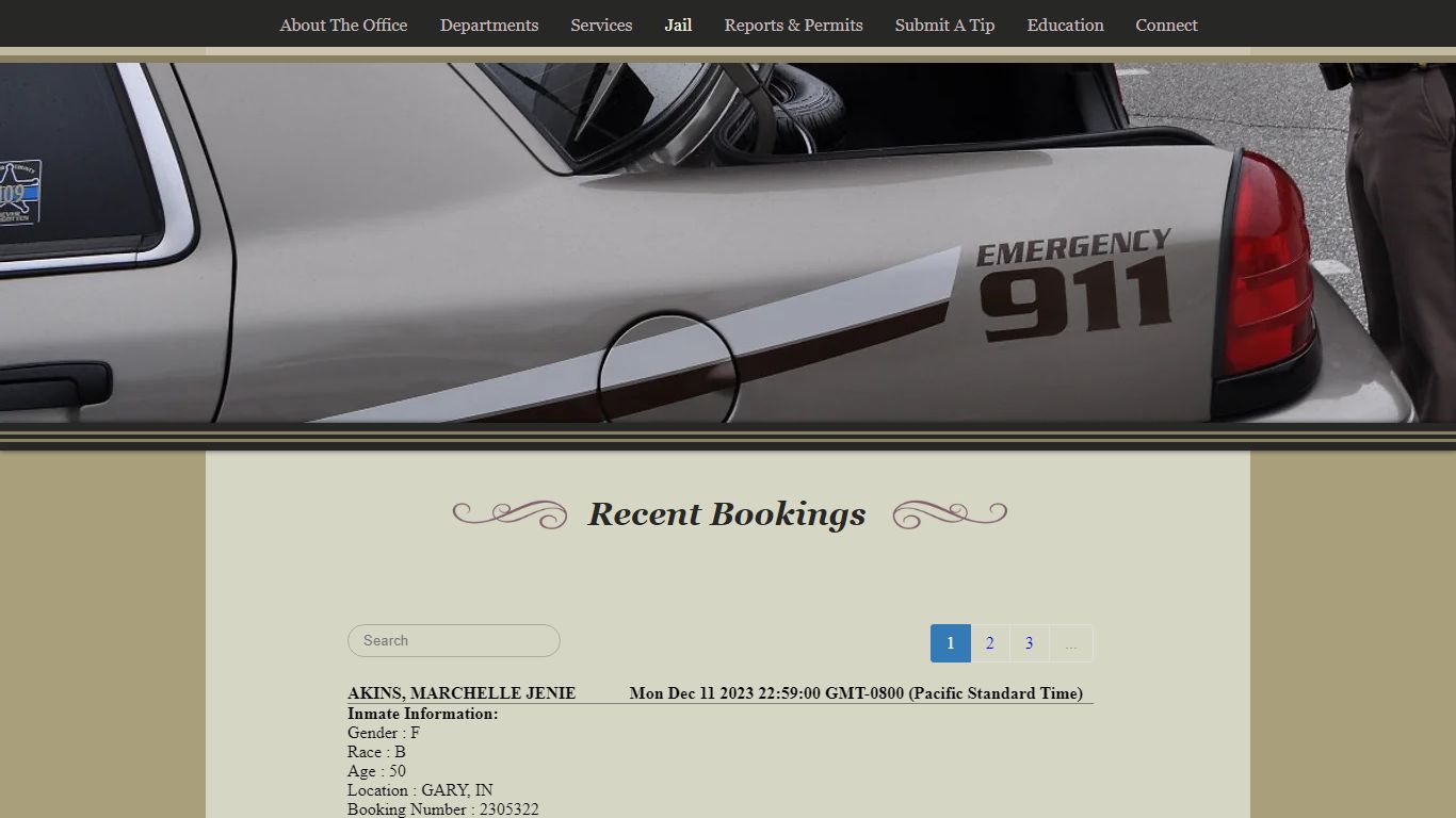 Recent Bookings | portercountysheriff